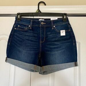 Time and Tru Dark Blue Rolled Cuff Denim Shorts